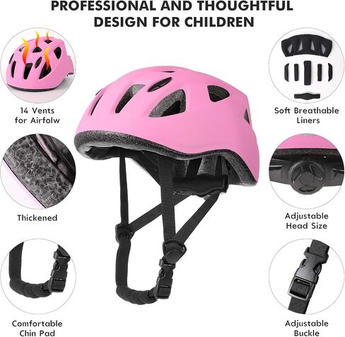 DaCool Kids Bike Helmet for 5~16 Ages Girls Boys Lightweight Toddler Youth Adjustable Cycling Skateboard Girl Helmet Safety Sport Helmet for Bicycle Skating Roller Scooter Outdoor Sports in Saudi Arabia