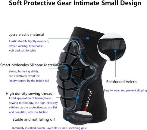 مجموعة وسادات الركبة للشباب وسادات الكوع للتزلج على الجليد وركوب الدراجات والسكوتر والرياضات الخارجية باللون الأحمر (مجموعة من أربعة) in Kuwait