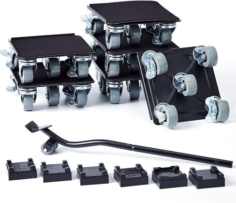 Furniture Moving Tool, Furniture Dolly 5 Wheels, Heavy Duty Furniture Movers Furniture Lifter Moving Dolly, 3300 LBS Max. Load, 5 Wheels Roller Dolly for Refrigerator, Sofa, Cabinet in Kuwait