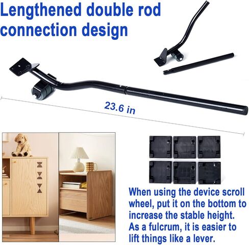 Furniture Moving Tool, Furniture Dolly 5 Wheels, Heavy Duty Furniture Movers Furniture Lifter Moving Dolly, 3300 LBS Max. Load, 5 Wheels Roller Dolly for Refrigerator, Sofa, Cabinet in Kuwait