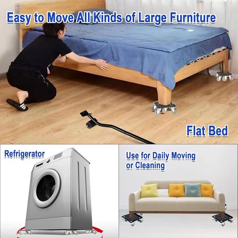 Furniture Moving Tool, Furniture Dolly 5 Wheels, Heavy Duty Furniture Movers Furniture Lifter Moving Dolly, 3300 LBS Max. Load, 5 Wheels Roller Dolly for Refrigerator, Sofa, Cabinet in Kuwait