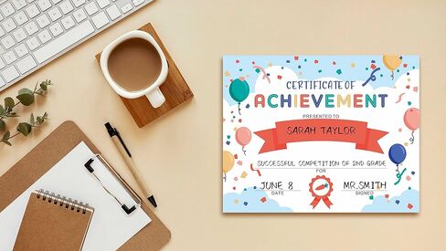 Colorful Certificate of Achievement, Preschool Kindergarten Diploma Certificates for Kids, Graduation Certificates of Completion Award, Student of The Month Certificates for Students (25 Pcs)- 01 in Saudi Arabia