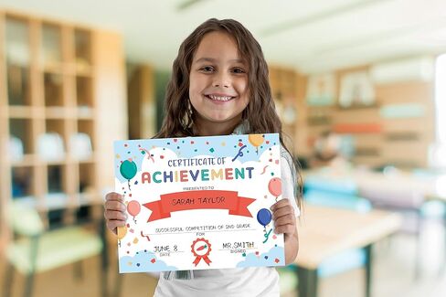 Colorful Certificate of Achievement, Preschool Kindergarten Diploma Certificates for Kids, Graduation Certificates of Completion Award, Student of The Month Certificates for Students (25 Pcs)- 01 in Saudi Arabia