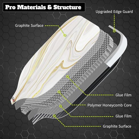 Composite Pickleball Paddle with Cover for Women, Graphite Carbon Fiber Polypropylene Honeycomb Core Pickleball Racquet Gift for Mother Wife Grandmother Girlfriend in Saudi Arabia