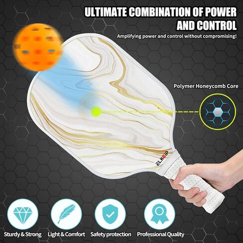 Composite Pickleball Paddle with Cover for Women, Graphite Carbon Fiber Polypropylene Honeycomb Core Pickleball Racquet Gift for Mother Wife Grandmother Girlfriend in Saudi Arabia