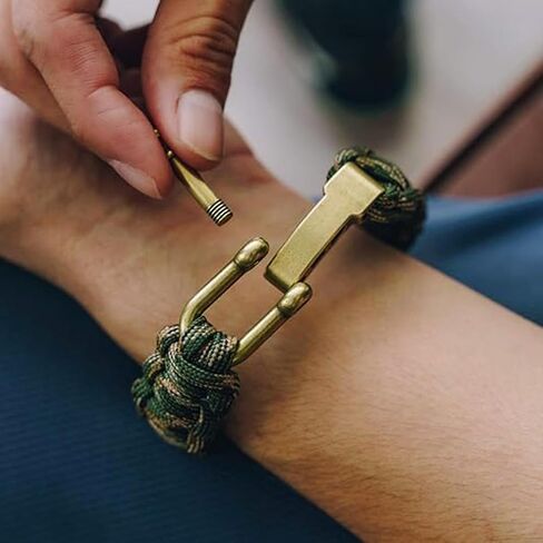 سوار Jungle Camo Paracord من شركة Hero - سوار النجاة للرجال مع علم الولايات المتحدة الأمريكية البرونزي - 3 أحجام قابلة للتعديل للاستعداد التكتيكي، L in Kuwait