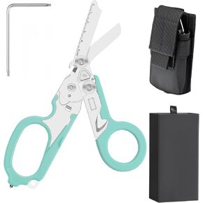 6-in-1 trauma shears, Foldable Trauma Scissors, Heavy-Duty Emergency，Outdoor sports equipment, Car seat belt cutter, Oxygen Cylinder Wrench,Comes with EDC toolkit (black) in Saudi Arabia
