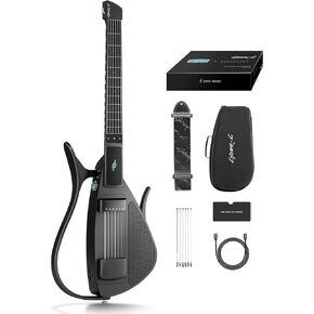 Enya CYBER-G Smart Guitar With Silicone Strings,Travel Silent Guitar， Built-in 24 Tones & Speaker and Drum system,Enya music APP Play,Portable Guitars for All Skill Levels (Black) in Saudi Arabia