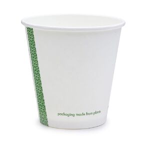 فناجين قهوة إسبريسو قابلة للتحلل 6 أونصة من Vegware، علبة تحتوي على 1000 قطعة، كوب أبيض ذو جدار واحد ساخن للعينة، مبطن، لوح مستدام مع بطانة PLA نباتية، اختيار من سلسلة 89 غطاء in Kuwait