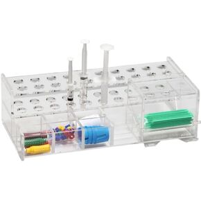 Dental Large Multipurpose Acrylic Composite Syringe Organizer Dispenser 20 Hole & Microbrush, Dental Supply Organizers, Clear Acrylic in Kuwait