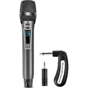 Easy Install Wireless Microphone, No Delay Handheld Microphone System with Rechargeable Receiver, Suitable for Singing, Teaching, Church, Weddings, and DJ Events (Black, 1 Microphone) in Saudi Arabia