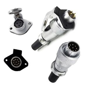 WS16 TQ/ZG 2pin 3pin 4pin 5pin 7pin 9pin 10pin IP65 M16 موصل الطاقة الكهربائية لحام المقبس + غطاء الوجه سريع القفل 1 قطعة (قابس 7pin) in Kuwait