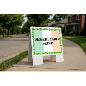 Dessert Table Setup St. Patrick'S Day Irish Clover Flag Directional Arrows A-Frame Double Sided 23x23 in. Yard Road Sign in Kuwait