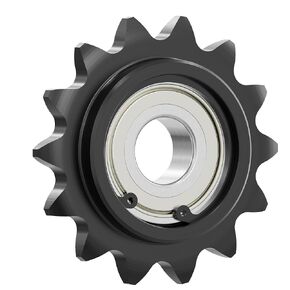14 Tooth Roller Chain Sprocket, 1.81" OD 7mm Bore 3/8" Pitch Chain Idler Sprocket, Single Bearing Black Oxide Finish C45 Carbon Steel for ISO 06B Chain in Kuwait