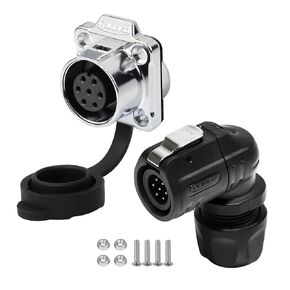 CNLINKO LP-12 2 دبوس الزاوية اليمنى IP68 موصل مقاوم للمياه الكهربائية الطيران التوصيل شفة لوحة جبل المقبس للاستخدام الصناعي في الهواء الطلق in Kuwait