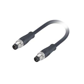 M8 موصل مقاوم للماء 3pin A-Code ذكر + أنثى طيران مسبق الصب IP67 in Kuwait