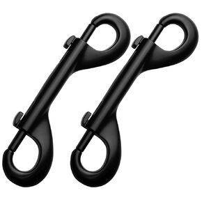 Garwor 4.7 inch Double Ended Bolt Snaps Hooks, 550LBS Weight Capacity Extra Large Trigger Clips, Heavy Duty Trigger Snap for Dog Leash Awning Hammock Sports Boating, Zinc Alloy 2 Pack (Black) in Kuwait