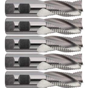 5 قطع CME M42 مطاحن نهائية خشنة من الكوبالت، أنف مربع، درجة خشنة، لمسة نهائية ساطعة (غير مطلية)، قطر مطحنة 3/4 بوصة، طول القطع 1 5/8 بوصة، الطول الإجمالي 3 7/8 بوصة، 3 فلوت، قطع مركزي in Kuwait