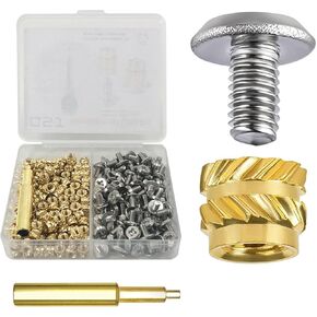 مجموعة مسامير ملولبة 200 قطعة، 100 قطعة M3x4x5 طقم حراري، ذهبي in Kuwait
