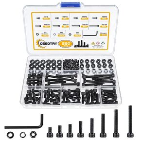 260 Pcs M5 Screw Kit, M5 Bolts Nuts Washers, 12.9 Alloy Steel Plated Hex Socket Head Screws Nuts Bolts and Washers Set,M5x8/10/12/16/20/25/30/35mm in Saudi Arabia