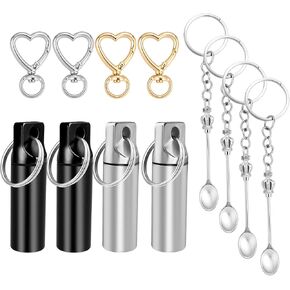 6 قطع من سلسلة مفاتيح حامل حبوب الدواء - منظم سلسلة مفاتيح طبية محمول، حقيبة حبوب صغيرة مدمجة للاستخدام اليومي، السفر للتخييم في الهواء الطلق (أحمر وأزرق) in Kuwait