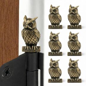 Adkoat® 6 قطع من رؤوس المفصلات النحاسية البومة - أغطية مفصلات باب مغناطيسية - ديكور تمثال جرو عتيق للمنزل والمكتب والسيارة - فكرة هدية لطيفة للدفء المنزلي in Kuwait