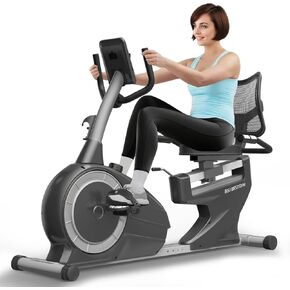 Recumbent Exercise Bike, Recumbent Stationary Bike for Home, Recumbent Bike 350LBS Weight Capacity, Magnetic Recumbent Bike with Smart APP, LCD Monitor, Heart Rate Handle in Kuwait