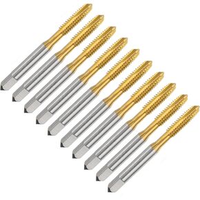 1/4"-20 UNC Spiral Point Threading Taps, Screw Thread Tapping Tool, High Speed Steel Titanium Coating Tap Tapping Bit for Drilling Milling, 10 Pcs in Kuwait