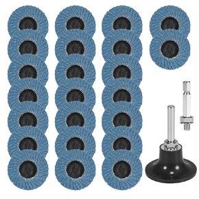 23 قطعة قرص قلاب لطاحونة القالب، أقراص قفل دوارة 2 بوصة مع حامل 1/4 بوصة 40/60/80/120 حبيبة، أقراص سنفرة لإزالة المخزون والصدأ، التشطيب، التلميع، مرفق سنفرة مثقاب كهربائي in Kuwait