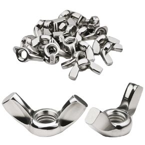 M6 Wing Nuts 304 Stainless Steel Hand Twist Tighten Ear Wing Nut Fasteners Parts 20 Pcs (M6 x 1.0) in Kuwait
