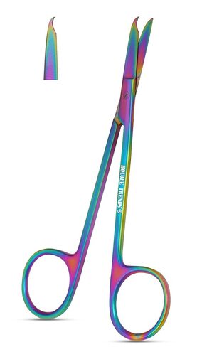 مقص خياطة الغرز مع طلاء تيتانيوم متعدد الألوان/قوس قزح - أداة عالية الجودة - خطاف دقيق - مثالي لإزالة الغرز والإسعافات الأولية وتدريب EMS والمزيد (13 سم) in Kuwait