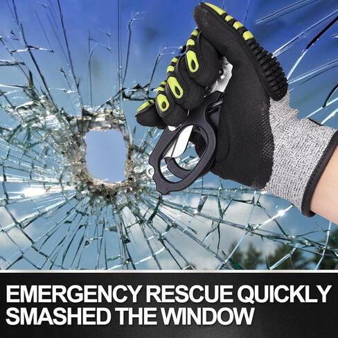 6 in1 Trauma Shears Foldable,Emergency Shears,with Strap Cutter and Glass Breaker and Compatible Holster(Black) in Saudi Arabia