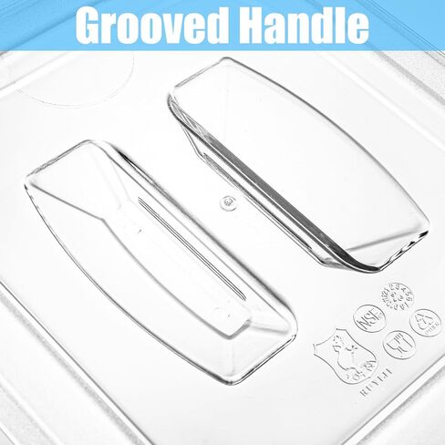 12 قطعة من أغطية مقلاة الطعام من البولي كربونات مقاس 1/6 من بيكيث، أغطية حاوية تخزين الطعام الشفافة للمطاعم والفنادق لطاولات الإعداد والبوفيه وبار السلطة والمطبخ التجاري والمطبخ، آمنة للاستخدام في غسالة الأطباق والفريزر in Saudi Arabia