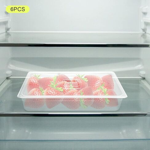 6 Pack Full Size Food Pans with Lid, 4'' Deep Commercial Food Storage Containers, Clear Polycarbonate Stackable Storage for Restaurants Catering Buffets Kitchen in Saudi Arabia