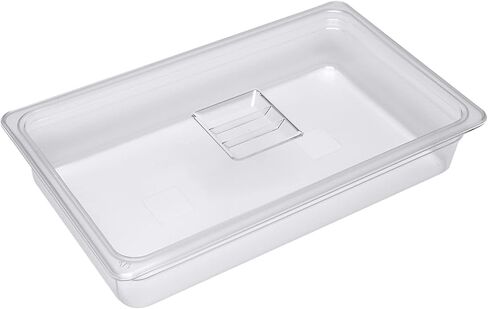 6 Pack Full Size Food Pans with Lid, 4'' Deep Commercial Food Storage Containers, Clear Polycarbonate Stackable Storage for Restaurants Catering Buffets Kitchen in Saudi Arabia