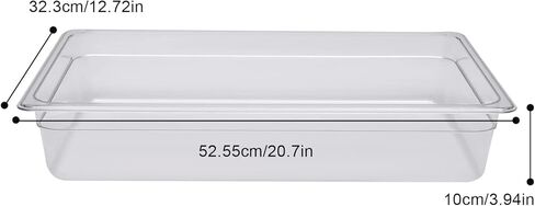 6 Pack Full Size Food Pans with Lid, 4'' Deep Commercial Food Storage Containers, Clear Polycarbonate Stackable Storage for Restaurants Catering Buffets Kitchen in Saudi Arabia