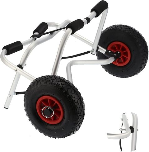 Kikumi Double Alloy Aluminium Kayak Car, Folding Canoe Boat with 10 Inch Tyres in Kuwait