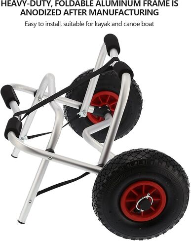 Kikumi Double Alloy Aluminium Kayak Car, Folding Canoe Boat with 10 Inch Tyres in Kuwait