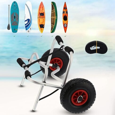 Kikumi Double Alloy Aluminium Kayak Car, Folding Canoe Boat with 10 Inch Tyres in Kuwait