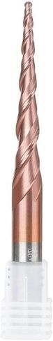1pcs Carbide Tapered End Mill 2 Flute Ball Nose Tapered End Mills R0.25-R2.0 Tungsten Solid Carbide End Mill Titanium Coating Tungsten Carbide Cutter Milling Tool(R0.25x30.5xD6x75) in Kuwait