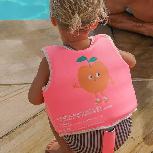 SUNNYLiFE Swim Vest, Size 2-3, Neon Pink, EPE/Natural Rubber/Polyester, 14.57x12.8x1.97 Inches, 1.38 lbs in Saudi Arabia