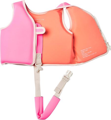 SUNNYLiFE Swim Vest, Size 2-3, Neon Pink, EPE/Natural Rubber/Polyester, 14.57x12.8x1.97 Inches, 1.38 lbs in Saudi Arabia