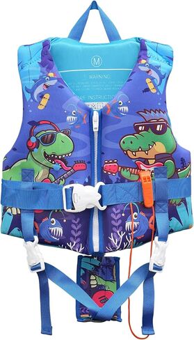 Elejolie Toddler Swim Vest for 1-9+ Years, Water Safety Aid Jacket with Crotch Adjustable Belt, Floaties for 20-90 lbs, Great for Pool, Beach, Boats, Summer Vacations & Water Parks in Kuwait