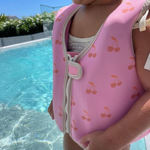 SUNNYLiFE Swim Vest for Toddlers 3-6 | Constructed with Neoprene Plus a Secure Front Zip and Develop Water Confidence. | Toddler Swim Vest (Cotton Candy | Cherry, 3-6) in Saudi Arabia