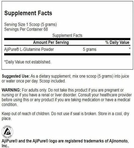 Swanson Amino Acid Ajipure L-Glutamine Powder 12 Ounce (340 g) Pwdr in Kuwait