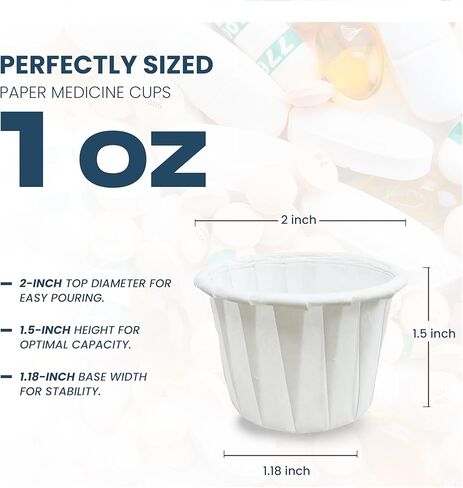 Paper Medicine Cups Disposable 1 oz 4900 Pcs Condiment Souffle Cups in Saudi Arabia