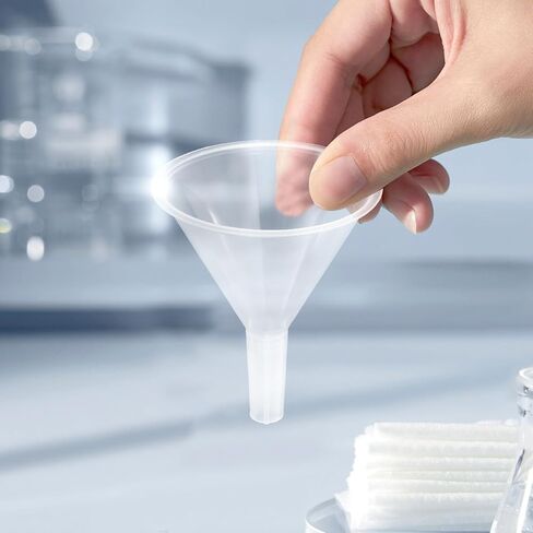 BESTYASH 20pcs Plastic Short Stem Funnels 60mm Lab Separatory Funnels for Liquid Transfer Scientific Filtration Bottles Classroom Use in Kuwait