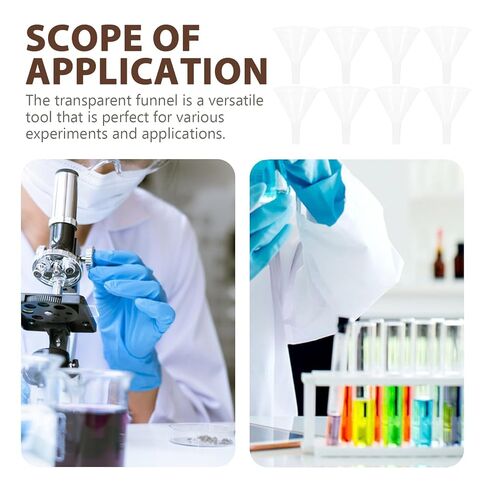 BESTYASH 20pcs Plastic Short Stem Funnels 60mm Lab Separatory Funnels for Liquid Transfer Scientific Filtration Bottles Classroom Use in Kuwait