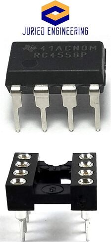RC4558P IC Dual Operational Amplifier & 8-Pin DIP Socket with Machined Contact Pins Breadboard-Friendly (Pack of 1) in Saudi Arabia