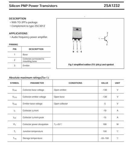 2 حزمة NEC 2SA1232 A1232 السيليكون PNP ثنائي القطب تقاطع (BJT) ترانزستورات الطاقة in Saudi Arabia
